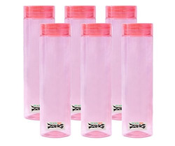 PEARLPET Plastic Water Zing Round, 1000 Ml, Pack Of 6, Pink