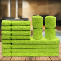 Story@Home Cotton 400 GSM Face Towel Set(Pack of 10, Green)