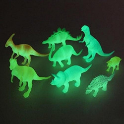  SUPER TOY Night Light Noctilucent Dinosaur Figure (Multicolour) - Set of 8