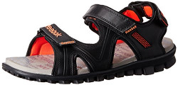 Reebok Women's Reeflex Black, Gravel and Atomic Red Fashion Sandals - 4 UK/India (37 EU) (6.5 US)