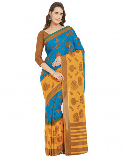 Viva N Diva Sarees For Women's Georgette Printed Saree With Un-Stiched Blouse Piece,Free Size