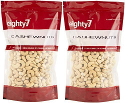 Eighty7 Cashewnuts|Cashews (W320) Pack of 2 (500 GMS Each), 1Kg