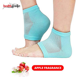 Healthgenie Silicone Gel Heel Socks with Apple Fragrance (Blue)