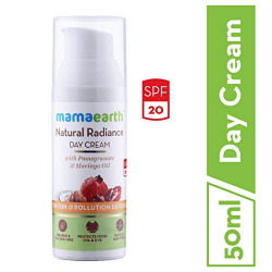 Mamaearth Day Cream with SPF 20+, Whitening and Tightening Face Cream with Moringa & Pomegranate Oil