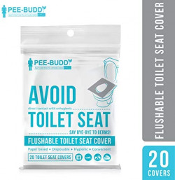 PeeBuddy Flushable and Disposable Paper Toilet Seat Covers to Avoid Direct Contact with Unhygienic Seats - 20 Sheets