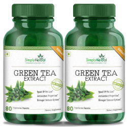  Simply Herbal Green Tea Extract 100% Natural Potent 500 Mg Veg Capsules - 80 Count (Pack of 2)