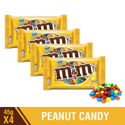 M&M's Peanut Coated with Milk Chocolate Candies- 45g (Pack of 4)
