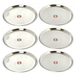 Embassy Stainless Steel Quarter Plate, Set of 6, Silver