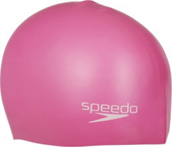 Speedo Unisex-Junior Plain Moulded Silicone Swimming Cap(Pink, Pack of 1)