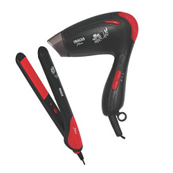 Inalsa Shine Combo Pack- Hair Straightener and Hair Dryer (Black/Red)