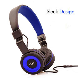 PTron Mamba Headphone Stereo Wired Earphone On-Ear Headset with Mic (Blue)