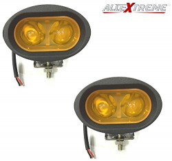 AllExtreme EX2OFY2 2 LED Oval Projector Fog Light Auxiliary Spot LED Light Off-Road Driving Lamp for Motorcycle Car SUV and Bikes (20W, Yellow Light, 2 PCS)