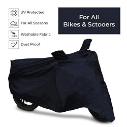 Autofy All Season Universal Bike Body Cover For All 220cc & Above Bikes (Black)