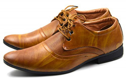 DE LOYON Synthetic Leather Formal Derby Shoes for Men (7, Brown)