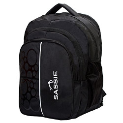 Sassie Polyester 41L Black School and Travel Backpack Bag with 4 Compartments