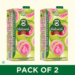 B Natural Guava Juice 1L, (Pack of 2)