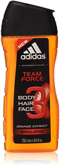 Adidas Team Force 3in1 Body, Hair And Face Shower Gel For Men, 250ml