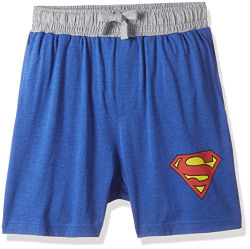Superman Men's Cotton Shorts (8903346598960_SP0ESH196_Small_Royal Blue Melange)