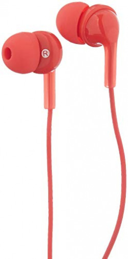AmazonBasics in-Ear Headphones with Mic - Red