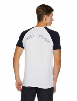 Peter England Men's Plain Slim Fit T-Shirt 