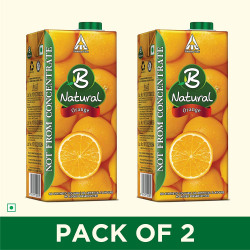  B Natural Orange Juice 1L, (Pack of 2)