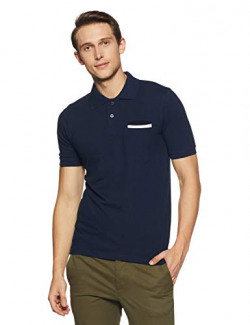 Cloth Theory Men's Solid Regular Fit Polo (CTRTVFPL04_Navy_S)