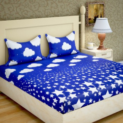 IWS 104 TC Cotton Double Printed Bedsheet(Pack of 1, Multicolor)