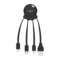 Xoopar Octopus Multi Cable Micro USB, Lightning & USB Type C (Black)