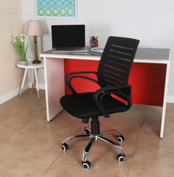 VJ Interior Fabric Office Visitor Chair(Black)