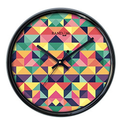 Random Wave Round Plastic Wall Clock (28 cm x 28 cm x 5 cm, Black)