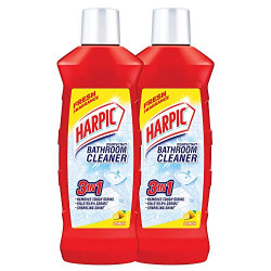 Harpic Disinfectant Bathroom Cleaner, Lemon - 1 L (Pack of 2)