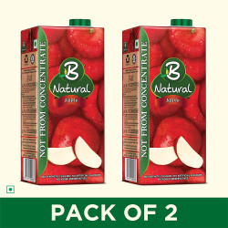 B Natural Apple Juice 1L, (Pack of 2)