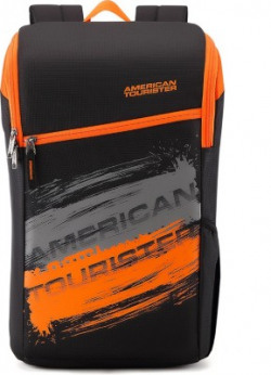 American Tourister Zest Sch Bag 24 L Backpack(Black, Orange)