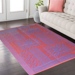 Home Candy Plastic Chatai Mat(Purple, Red, Large)
