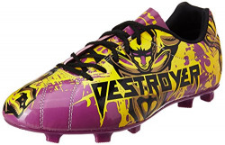 Nivia Destroyer Football Shoes, UK 9 (Black/Yellow/Purple)