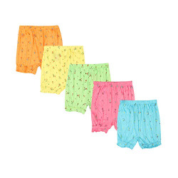 Pride Apparel 100% Cotton Ladies Printed Bloomer Panty Brief Boy Shorts Innerwear Pack of 5 Units Yellow