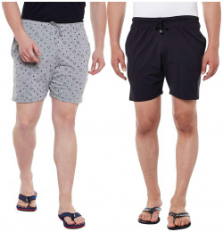 Vimal Jonney Multicolor Cotton Shorts For Men(Pack Of 2)