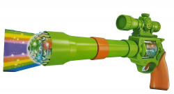 Sunshine Elegant Strike Gun Toy with 3D Projection Lights and Music, 12-inch (Multicolour)