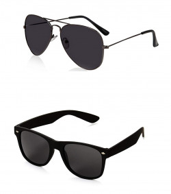 Generic Men's Aviator and Wayfarer Sunglasses(Black)
