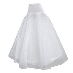 Sweet Butterfly Women's Nylon 2 Layers Long Crinoline Gown Petticoat (SWB0053I, White, Free Size)