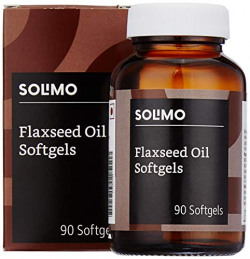 Amazon Brand - Solimo Natural Flaxseed Oil Omega-3 500mg  - 90 Softgels