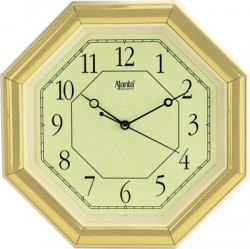 Ajanta Analog 29 cm X 29 cm Wall Clock(Gold, With Glass)