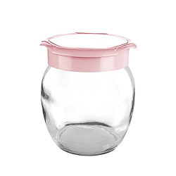 Titiz Glass Elegant Curve Jar, 720 ml, Multicolour