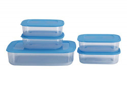 All Time Basic Plastic Container Set, 5-Pieces, Blue