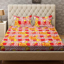 Bombay Dyeing Felix 136 TC Microfibre Double Bedsheet with 2 Pillow Covers (White)