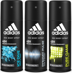 ADIDAS Deodorant Body Spray Combo (Pack of 3) Body Spray  -  For Men(450 ml, Pack of 3)