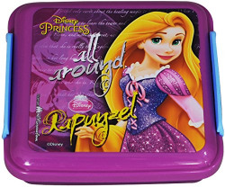 Disney Rapunzel Plastic Lunch Box, 330ml, Violet/Yellow