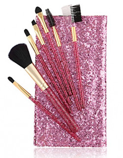 Foolzy BR-16B Professional Makeup Brushes Kit, Purple (Set of 7)