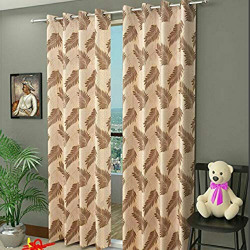 Home Furnishings Polyester Faux Silk 5 ft Candy Curtain (Coffee)