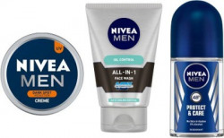 Nivea MEN Dark Spot Reduction Crme (150ml), All In One Face Wash (100ml), Prodtect & Care Roll On (50ml)(3 Items in the set)